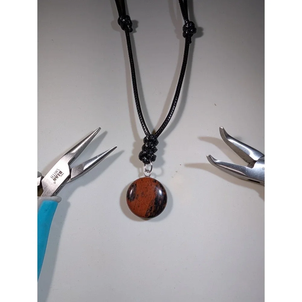 Natural Mahogany Obsidian Adjustable Necklace
